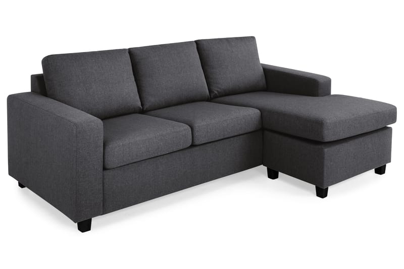 Crazy 3-personers Vendbar L-formet Chaiselongsofa i Stof - Mørkegrå - Møbler - Sofaer - Sofa med chaiselong - 3 personers sofa med chaiselong