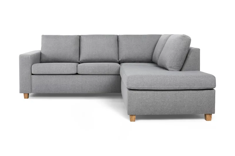 Crazy 3-personers Højrevendt L-formet Chaiselongsofa i Stof - Grå - Møbler - Sofaer - Sofa med chaiselong - 2-personer sofa med chaiselong