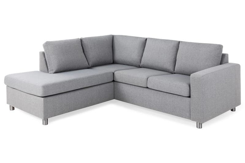 Crazy 3-personers Venstrevendt L-formet Chaiselongsofa i Stof - Grå - Møbler - Sofaer - Sofa med chaiselong - 2-personer sofa med chaiselong