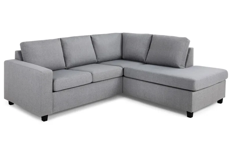 Crazy 3-personers Højrevendt L-formet Chaiselongsofa i Stof - Grå - Møbler - Sofaer - Sofa med chaiselong - 2-personer sofa med chaiselong
