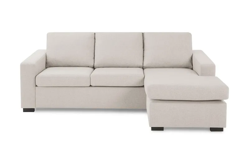 Crazy 3-personers Vendbar L-formet Chaiselongsofa i Stof - Beige - Møbler - Sofaer - Sofa med chaiselong - 3 personers sofa med chaiselong