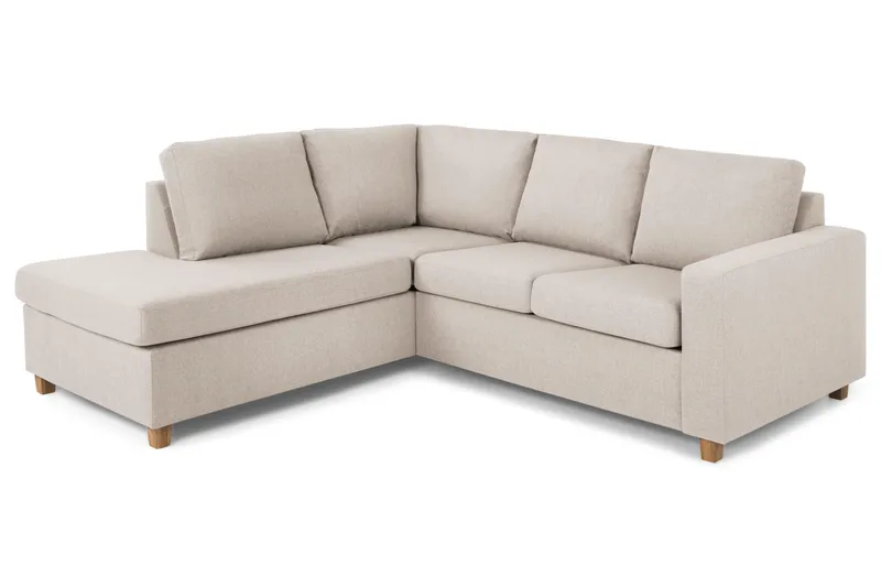 Crazy 3-personers Venstrevendt L-formet Chaiselongsofa i Stof - Beige - Møbler - Sofaer - Sofa med chaiselong - 2-personer sofa med chaiselong