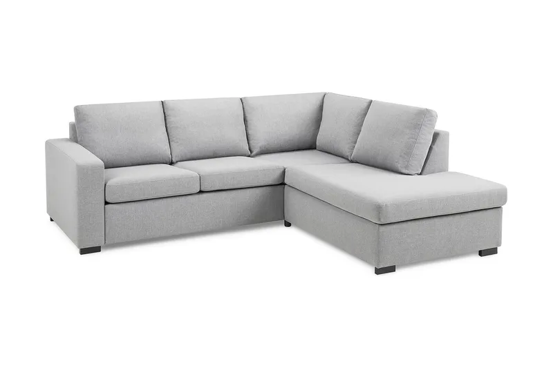 Crazy 3-personers Højrevendt L-formet Chaiselongsofa i Stof - Grå - Møbler - Sofaer - Sofa med chaiselong - 3 personers sofa med chaiselong
