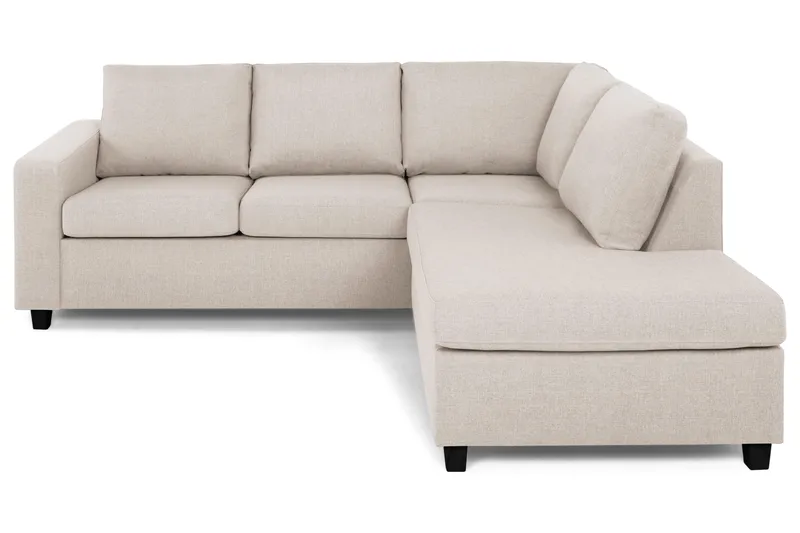 Crazy 3-personers Højrevendt L-formet Chaiselongsofa i Stof - Beige - Møbler - Sofaer - Sofa med chaiselong - 2-personer sofa med chaiselong