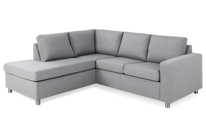 Crazy 3-personers Venstrevendt L-formet Chaiselongsofa i Stof - Grå - Møbler - Sofaer - Sofa med chaiselong