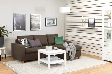 Crazy 3-personers Vendbar L-formet Chaiselongsofa i Stof - Brun - Møbler - Sofaer - Sofa med chaiselong