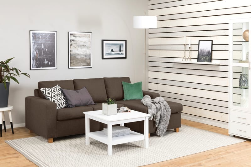 Crazy 3-personers Vendbar L-formet Chaiselongsofa i Stof - Brun - Møbler - Sofaer - Sofa med chaiselong