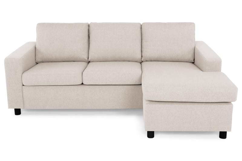Crazy 3-personers Vendbar L-formet Chaiselongsofa i Stof - Beige - Møbler - Sofaer - Sofa med chaiselong - 3 personers sofa med chaiselong