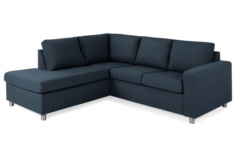 Crazy 3-personers Venstrevendt L-formet Chaiselongsofa i Stof - Blå - Møbler - Sofaer - Sofa med chaiselong