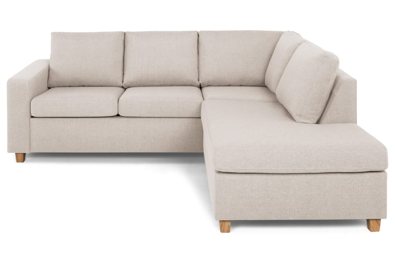 Crazy 3-personers Højrevendt L-formet Chaiselongsofa i Stof, Beige
