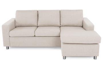 Crazy 3-personers Vendbar L-formet Chaiselongsofa i Stof - Beige - Møbler - Sofaer - Sofa med chaiselong