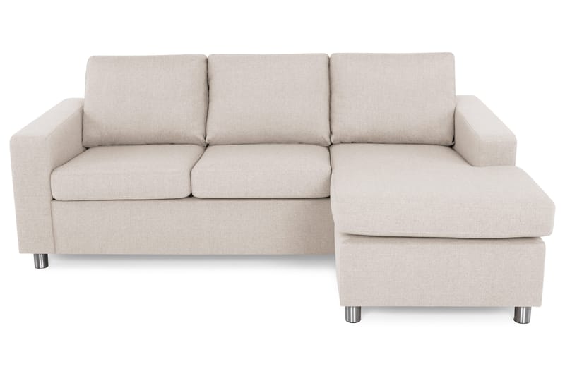 Crazy 3-personers Vendbar L-formet Chaiselongsofa i Stof - Beige - Møbler - Sofaer - Sofa med chaiselong