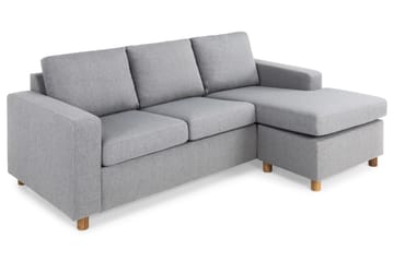 Crazy 3-personers Vendbar L-formet Chaiselongsofa i Stof - Grå - Møbler - Sofaer - Sofa med chaiselong