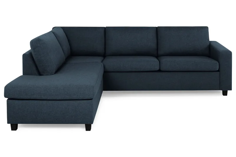 Crazy 3-personers Venstrevendt L-formet Chaiselongsofa i Stof, Blå