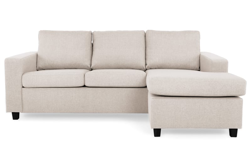Crazy 3-personers Vendbar L-formet Chaiselongsofa i Stof - Beige - Møbler - Sofaer - Sofa med chaiselong