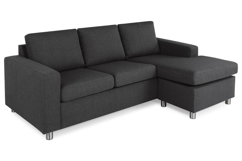 Crazy 3-personers Vendbar L-formet Chaiselongsofa i Stof - Antracit - Møbler - Sofaer - Sofa med chaiselong