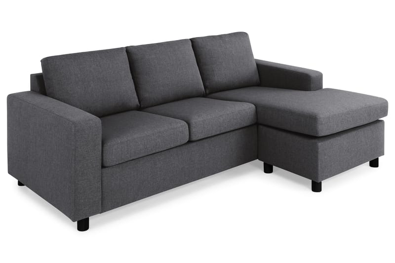 Crazy 3-personers Vendbar L-formet Chaiselongsofa i Stof - Mørkegrå - Møbler - Sofaer - Sofa med chaiselong