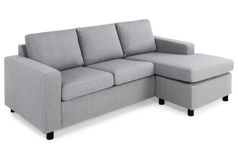 Crazy 3-personers Vendbar L-formet Chaiselongsofa i Stof - Grå - Møbler - Sofaer - Sofa med chaiselong