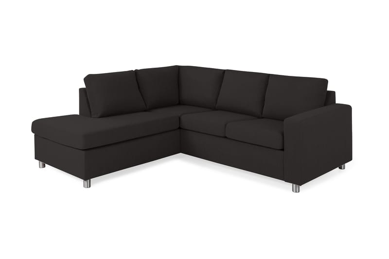 Crazy 3-personers Venstrevendt L-formet Chaiselongsofa i Stof - Antracit - Møbler - Sofaer - Sofa med chaiselong