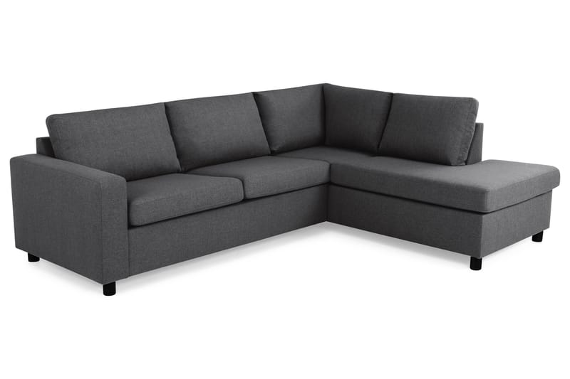 Crazy 3-personers Højrevendt L-formet Chaiselongsofa i Stof - Mørkegrå - Møbler - Sofaer - Sofa med chaiselong