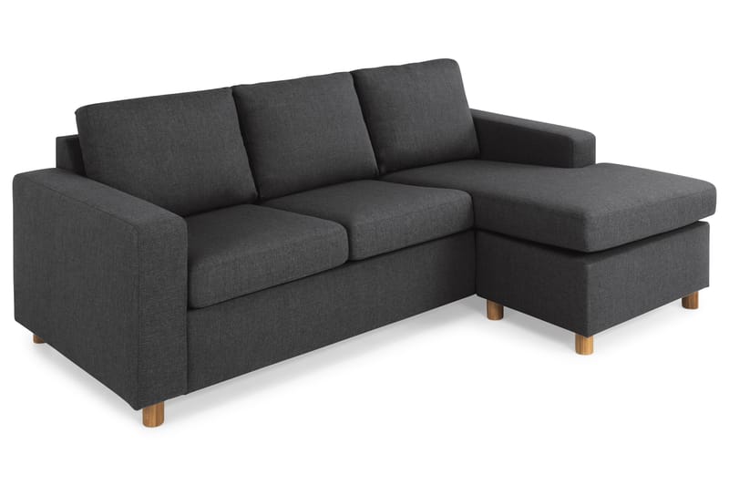 Crazy 3-personers Vendbar L-formet Chaiselongsofa i Stof - Antracit - Møbler - Sofaer - Sofa med chaiselong