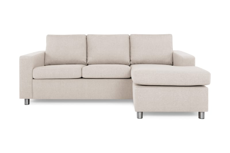 Crazy 3-personers Vendbar L-formet Chaiselongsofa i Stof - Beige - Møbler - Sofaer - Sofa med chaiselong