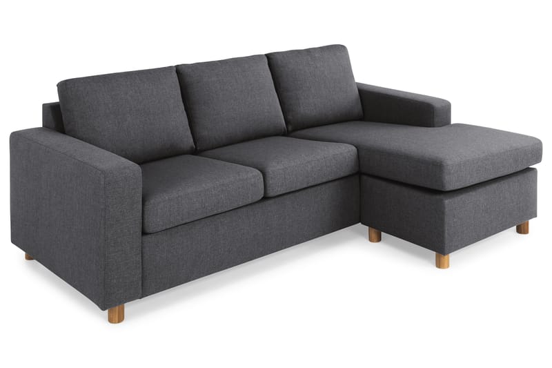 Crazy 3-personers Vendbar L-formet Chaiselongsofa i Stof - Mørkegrå - Møbler - Sofaer - Sofa med chaiselong