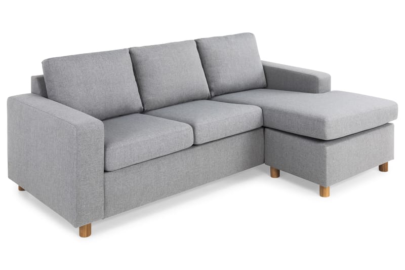 Crazy 3-personers Vendbar L-formet Chaiselongsofa i Stof - Grå - Møbler - Sofaer - Sofa med chaiselong