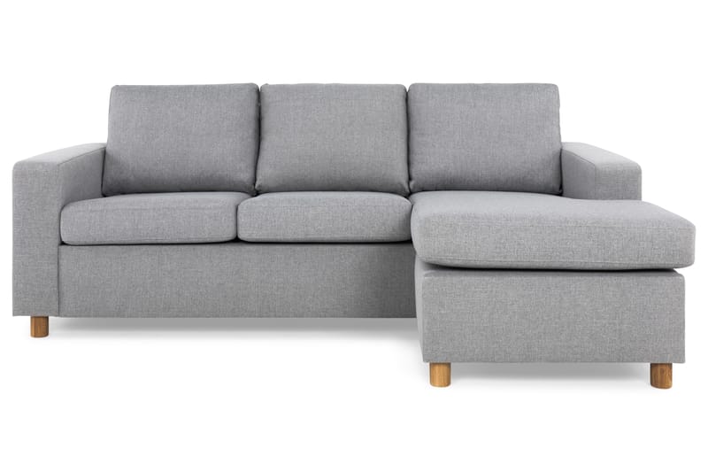 Crazy 3-personers Vendbar L-formet Chaiselongsofa i Stof - Grå - Møbler - Sofaer - Sofa med chaiselong