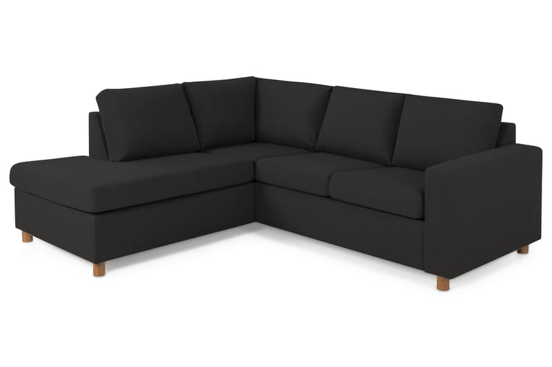 Crazy 3-personers Venstrevendt L-formet Chaiselongsofa i Stof - Antracit - Møbler - Sofaer - Sofa med chaiselong