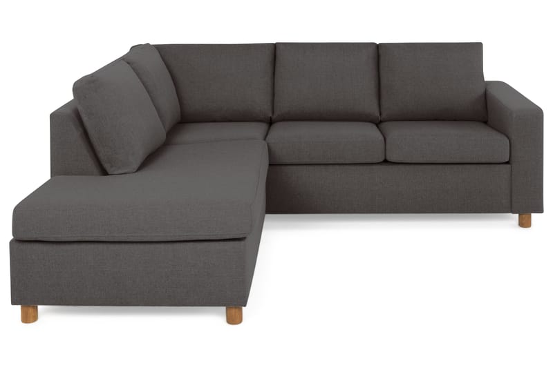 Crazy 3-personers Venstrevendt L-formet Chaiselongsofa i Stof - Mørkegrå - Møbler - Sofaer - Sofa med chaiselong