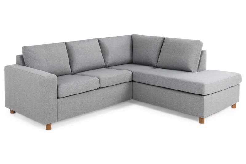 Crazy 3-personers Højrevendt L-formet Chaiselongsofa i Stof - Grå - Møbler - Sofaer - Sofa med chaiselong