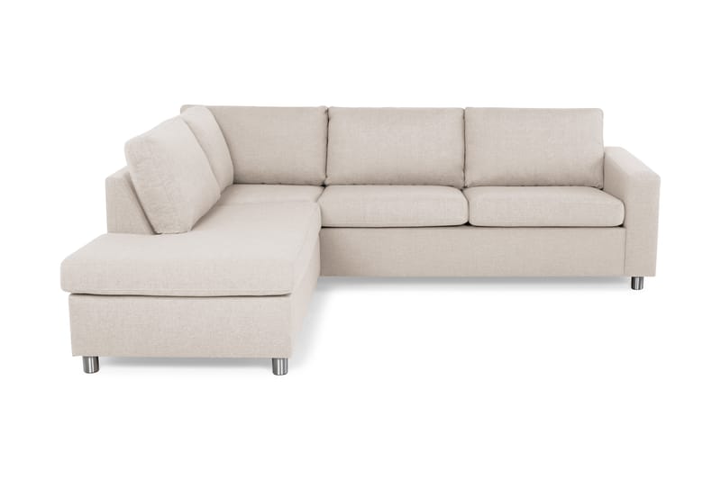 Crazy 3-personers Venstrevendt L-formet Chaiselongsofa i Stof - Beige - Møbler - Sofaer - Sofa med chaiselong