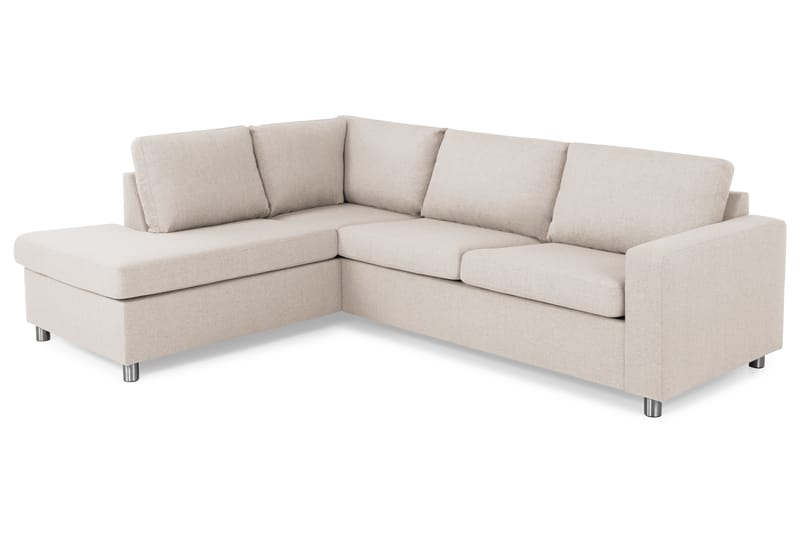 Crazy 3-personers Venstrevendt L-formet Chaiselongsofa i Stof - Beige - Møbler - Sofaer - Sofa med chaiselong