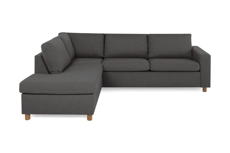 Crazy 3-personers Venstrevendt L-formet Chaiselongsofa i Stof - Mørkegrå - Møbler - Sofaer - Sofa med chaiselong