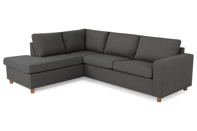 Crazy 3-personers Venstrevendt L-formet Chaiselongsofa i Stof - Mørkegrå - Møbler - Sofaer - Sofa med chaiselong