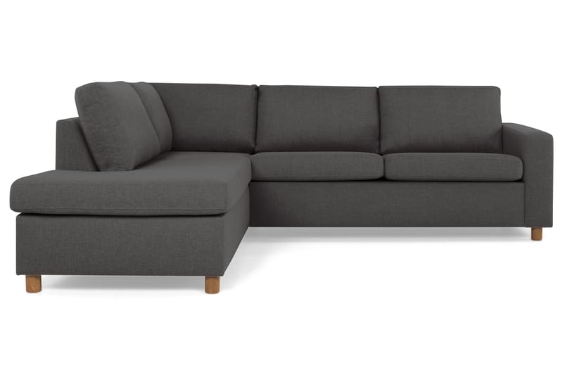 Crazy 3-personers Venstrevendt L-formet Chaiselongsofa i Stof - Mørkegrå - Møbler - Sofaer - Sofa med chaiselong