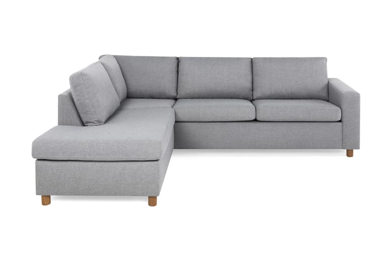 Crazy 3-personers Venstrevendt L-formet Chaiselongsofa i Stof - Grå - Møbler - Sofaer - Sofa med chaiselong