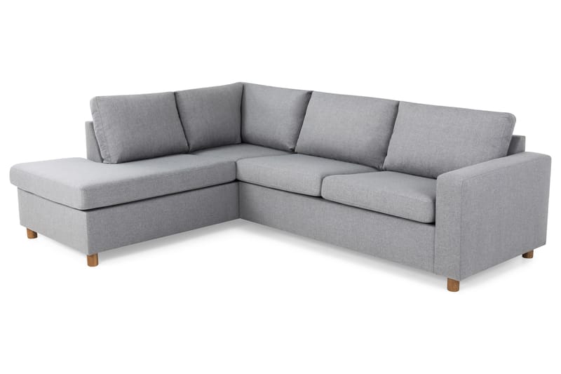 Crazy 3-personers Venstrevendt L-formet Chaiselongsofa i Stof - Grå - Møbler - Sofaer - Sofa med chaiselong