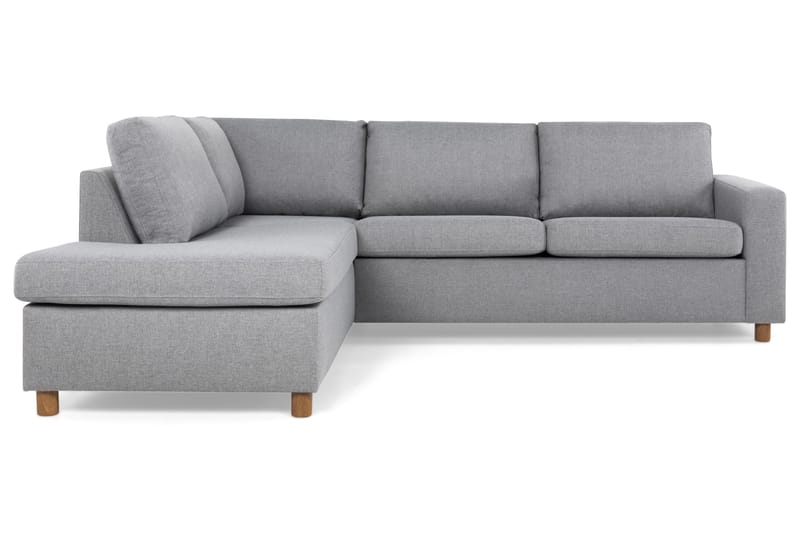 Crazy 3-personers Venstrevendt L-formet Chaiselongsofa i Stof - Grå - Møbler - Sofaer - Sofa med chaiselong