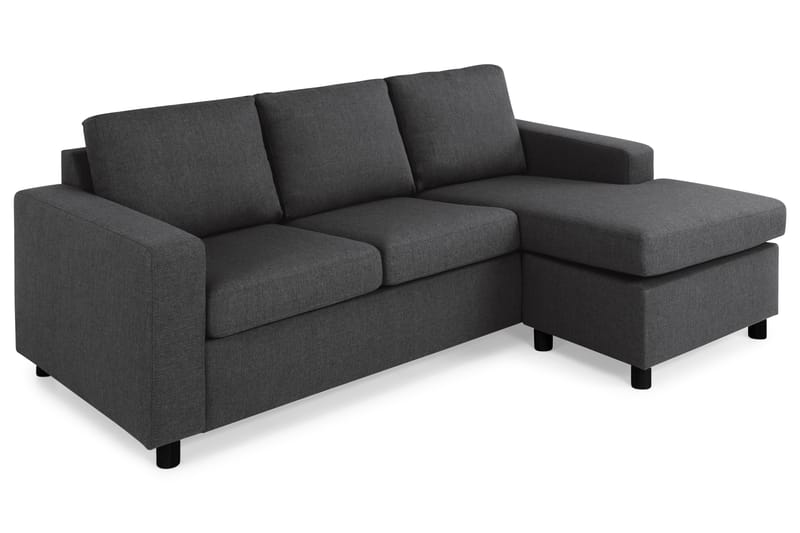Crazy 3-personers Vendbar L-formet Chaiselongsofa i Stof - Antracit - Møbler - Sofaer - Sofa med chaiselong