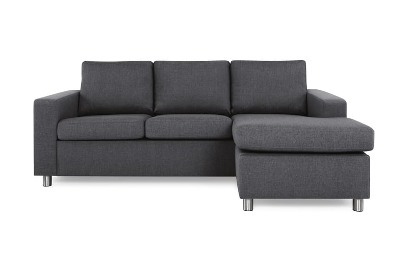 Crazy 3-personers Vendbar L-formet Chaiselongsofa i Stof - Mørkegrå - Møbler - Sofaer - Sofa med chaiselong
