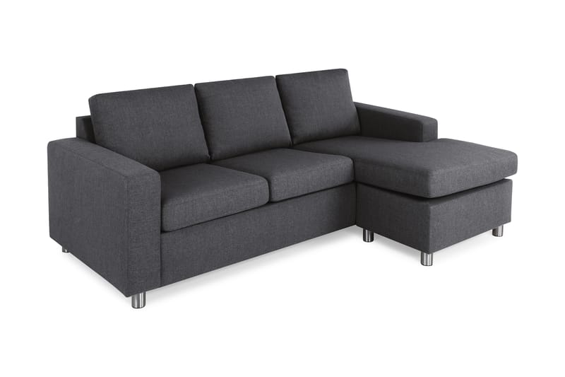 Crazy 3-personers Vendbar L-formet Chaiselongsofa i Stof - Mørkegrå - Møbler - Sofaer - Sofa med chaiselong
