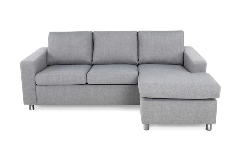 Crazy 3-personers Vendbar L-formet Chaiselongsofa i Stof - Grå - Møbler - Sofaer - Sofa med chaiselong
