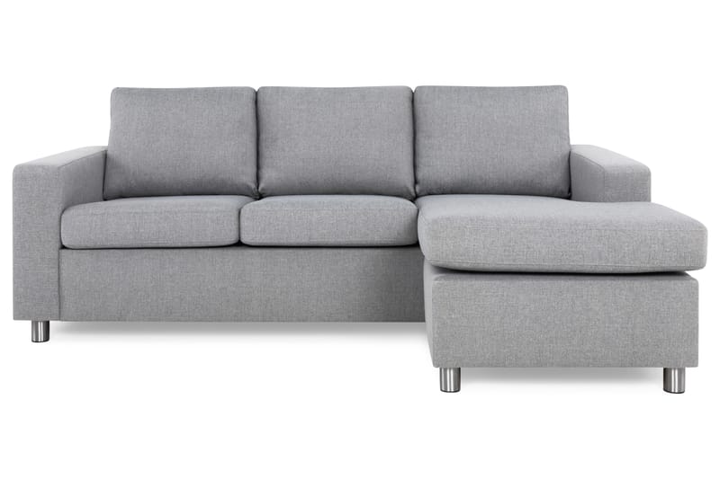Crazy 3-personers Vendbar L-formet Chaiselongsofa i Stof - Grå - Møbler - Sofaer - Sofa med chaiselong