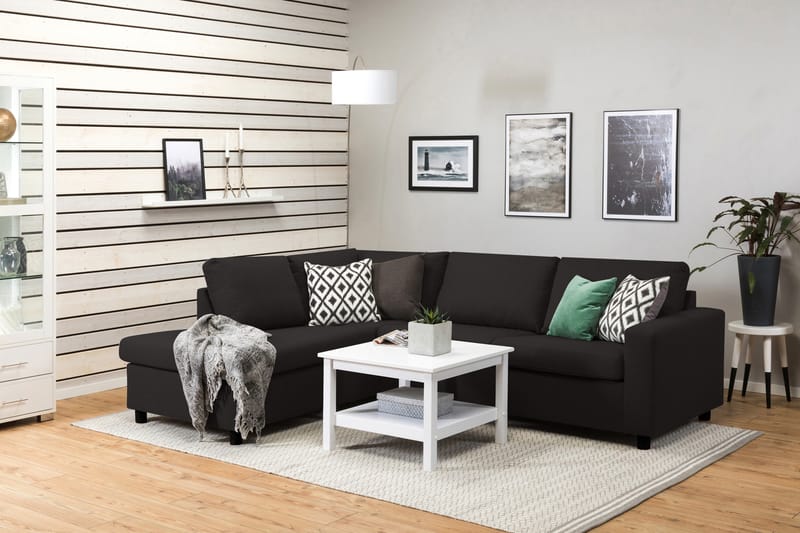Crazy 3-personers Venstrevendt L-formet Chaiselongsofa i Stof - Antracit - Møbler - Sofaer - Sofa med chaiselong