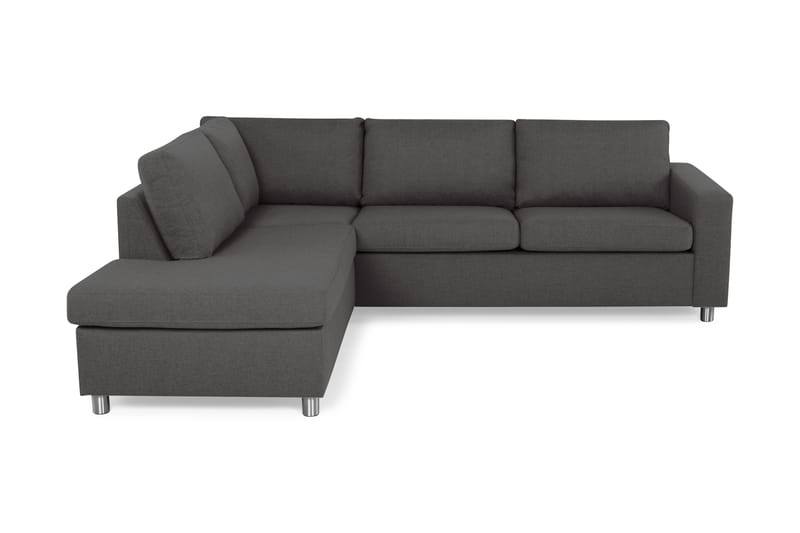 Crazy 3-personers Venstrevendt L-formet Chaiselongsofa i Stof - Mørkegrå - Møbler - Sofaer - Sofa med chaiselong