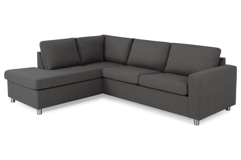 Crazy 3-personers Venstrevendt L-formet Chaiselongsofa i Stof - Mørkegrå - Møbler - Sofaer - Sofa med chaiselong