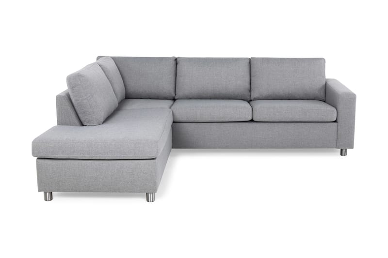 Crazy 3-personers Venstrevendt L-formet Chaiselongsofa i Stof - Grå - Møbler - Sofaer - Sofa med chaiselong