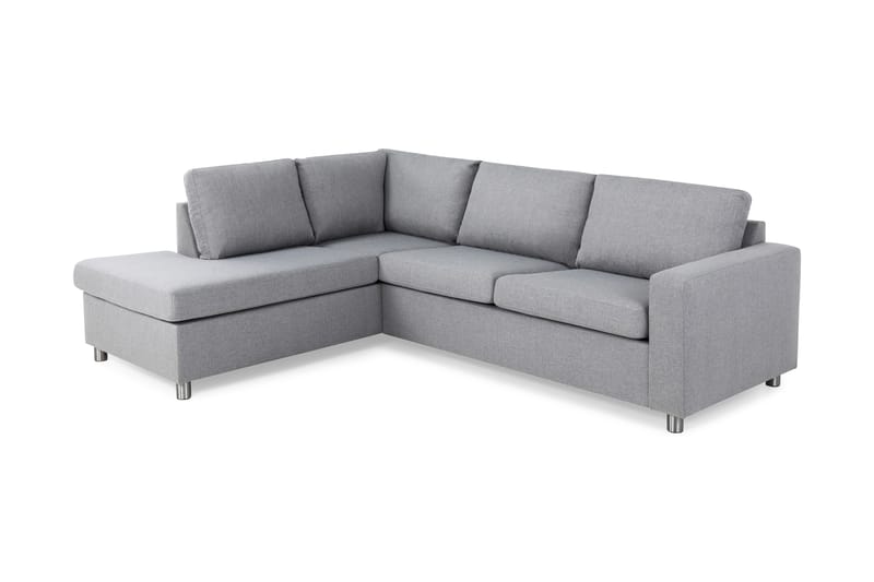 Crazy 3-personers Venstrevendt L-formet Chaiselongsofa i Stof - Grå - Møbler - Sofaer - Sofa med chaiselong